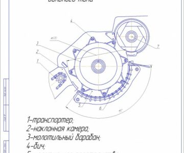 Чертеж Бильный барабан комбайна