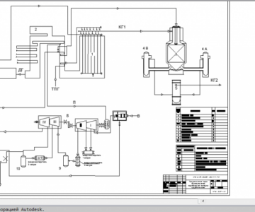 Чертеж Технологическая схема двухступенчатой паровоздушной конверсии природного газа