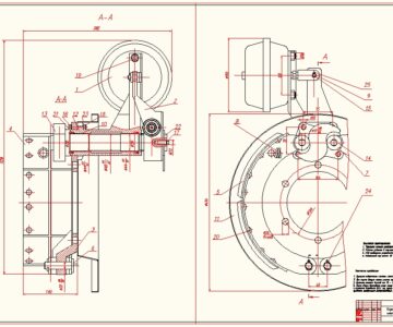 Чертеж Барабанные тормоза КамАЗ 65115