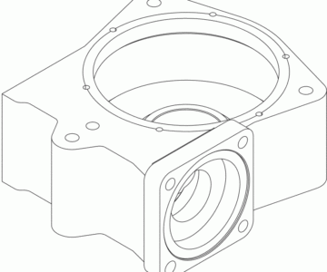 3D модель Корпус редуктора поворотного автогидроподъёмника АГП-22 (сварной вариант)