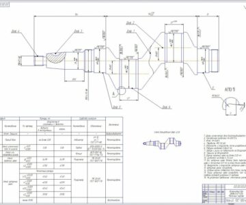 Чертеж Коленчатый вал ФВ6