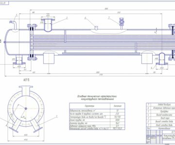 Чертеж Кожухотрубный теплообменник ПП1-32-7-2