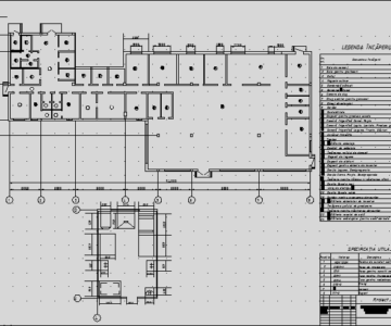 Чертеж Проект школьной столовой на 200 п.м. / Proiectul unei cantine scolare cu 200 de locuri