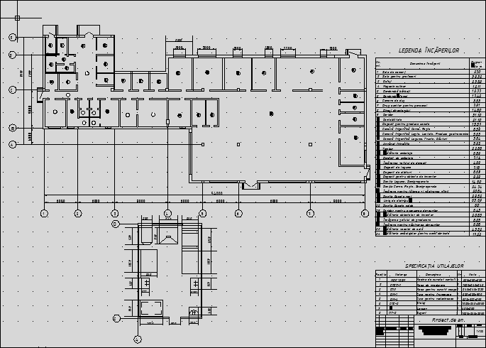 Чертеж Проект школьной столовой на 200 п.м. / Proiectul unei cantine scolare cu 200 de locuri