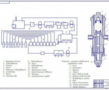 Чертеж Чертеж топливной системы судового МОД