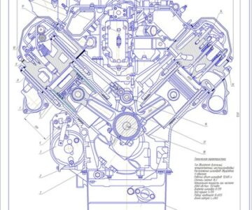 Чертеж Двигатель ЯМЗ-236