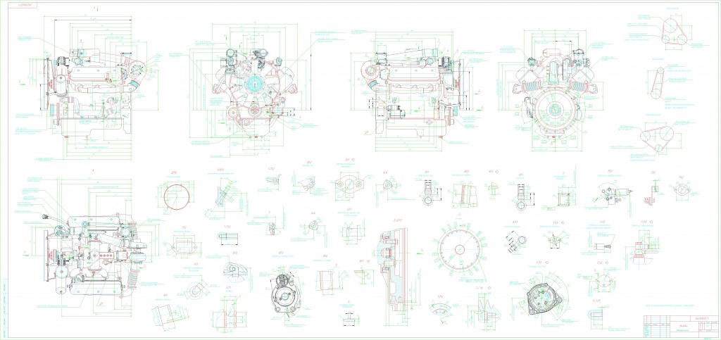 Чертеж Чертеж двигателя ЯМЗ 6562