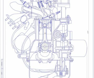 Чертеж чертеж двигателя в разрезе ваз 21065