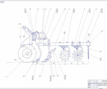 Чертеж Чертежи агрегата междурядной обработки АМО-2,8