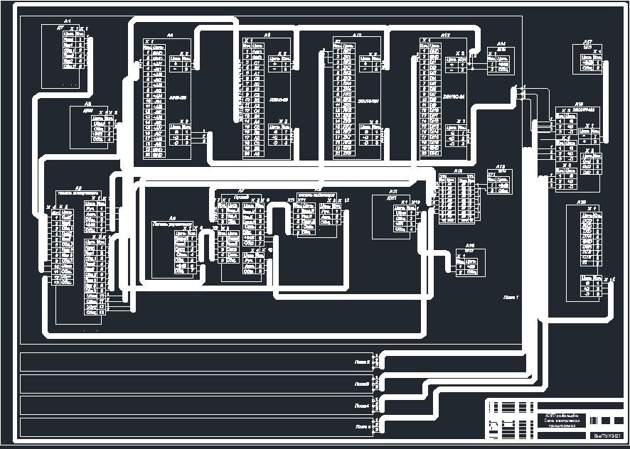 Чертеж Принципиальная электрическая схема АСУТП развальцовки на базе ПТК Деконт