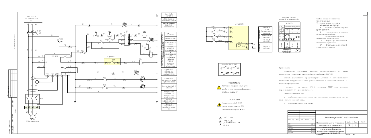 Чертеж Автоматика управления погружным насосом ШУН.1С