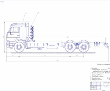 Чертеж Автомобиль КАМАЗ-65117 на газе