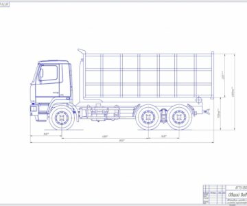 Чертеж Автомобиль-щеповоз МАЗ с  системой мультилифт