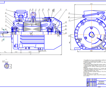 Чертеж Асинхронный двигатель короткозамкнутый