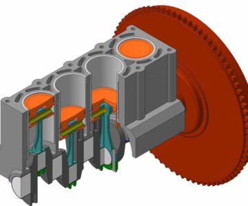 3D модель КШМ двигателя R4 3D