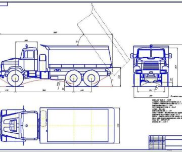 Чертеж Общий вид автомобиля КрАЗ 65032
