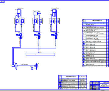 Чертеж Пневматическая принципиальная схема труборезного станка