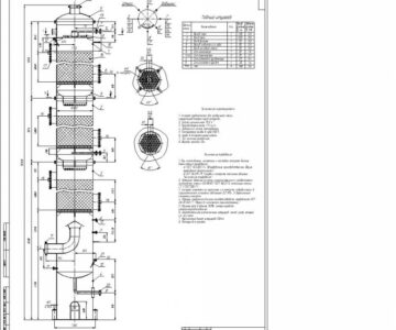 Чертеж Ректификационная колонна сероуглерод-тетрахлорид углерода d=1200