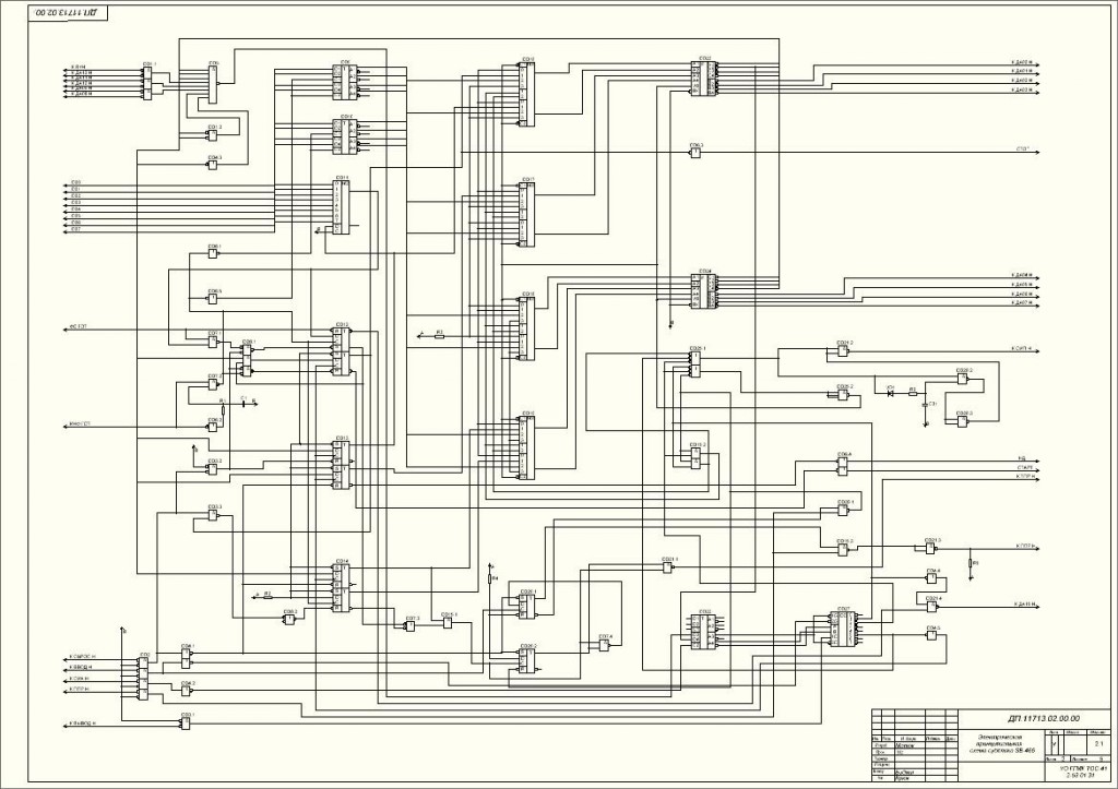 Чертеж Электрическая принципиальная схема субблока SB-466