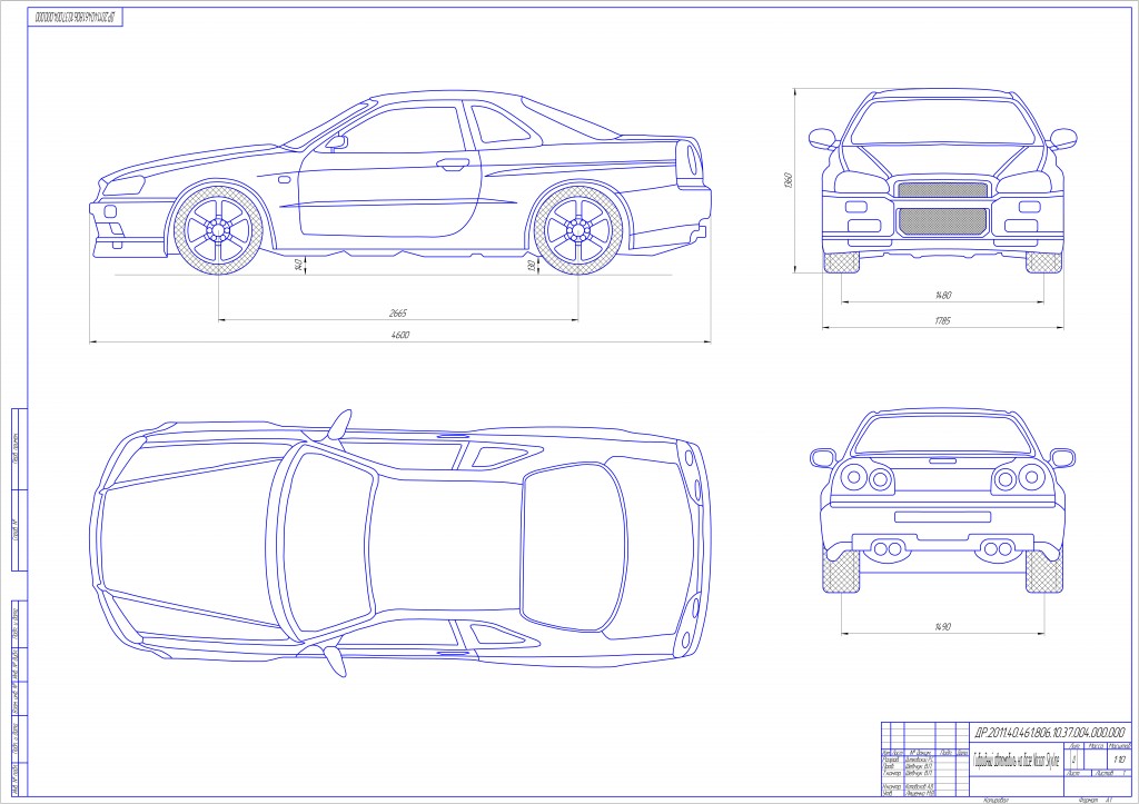 Чертеж Чертеж автомобиля Nissan