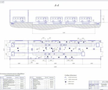 Чертеж Проектирование зоны ТО-1 на 279 автобусов среднего класса