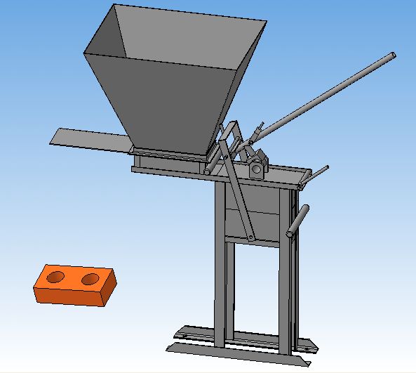 3D модель Ручной станок для формования кирпичей  3D Модель