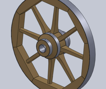 3D модель Колесо деревянное тележное диам. 720 мм