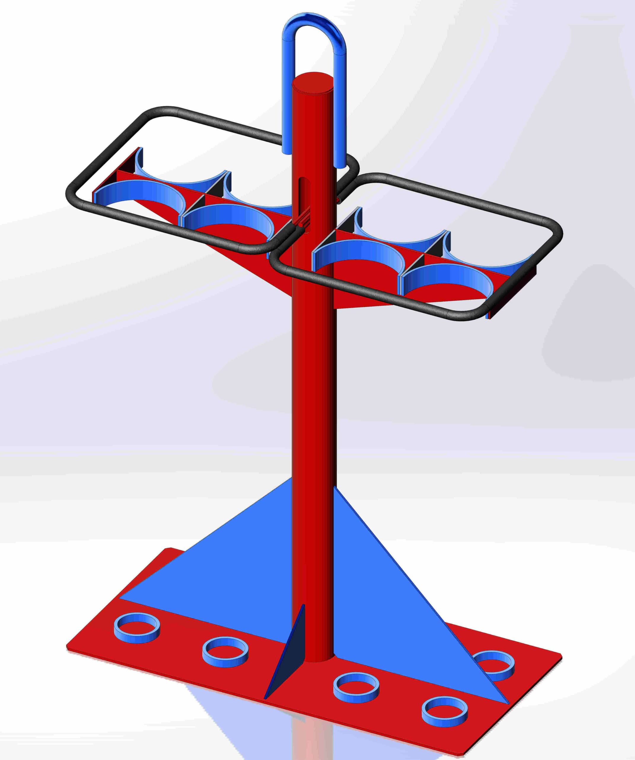 3D модель Стойка для кислородный баллонов