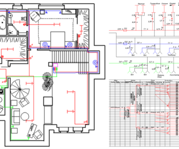 Чертеж Электрификация второго этажа дачного катеджа