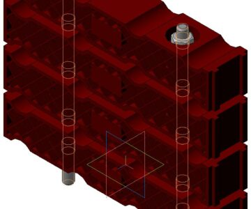 3D модель Блок кабельный Unifix IM 12-32 в сборе Dutchclamp (12 кабелей)