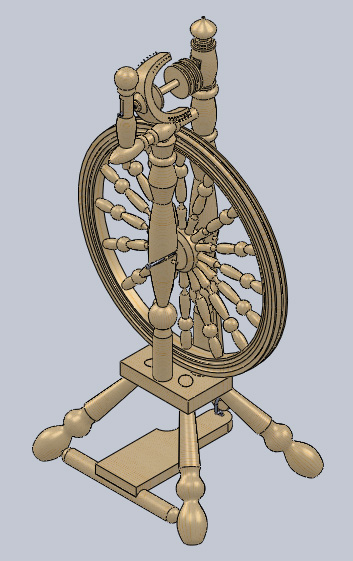 3D модель Прялка деревянная