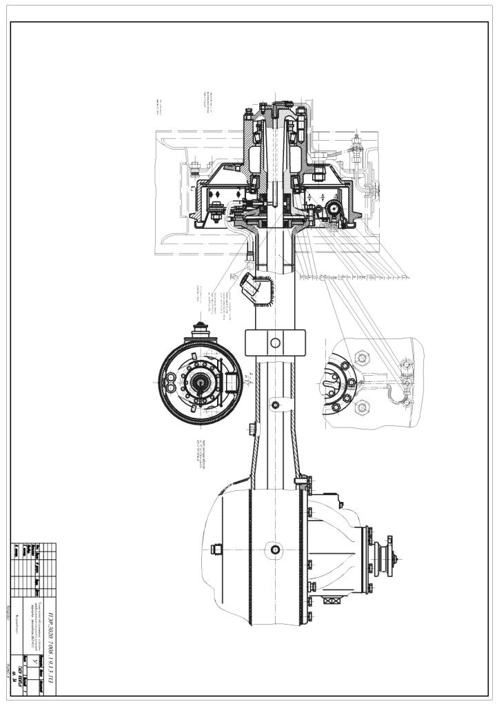 Чертеж Техническое обслуживание и ремонт дифференциала полуосей и колесной передачи автомобиля ЗИЛ-4331