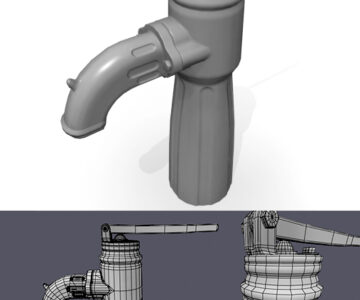 3D модель Ручная помпа артезианской скважины