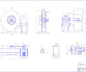 Чертеж Вентилятор центробежный