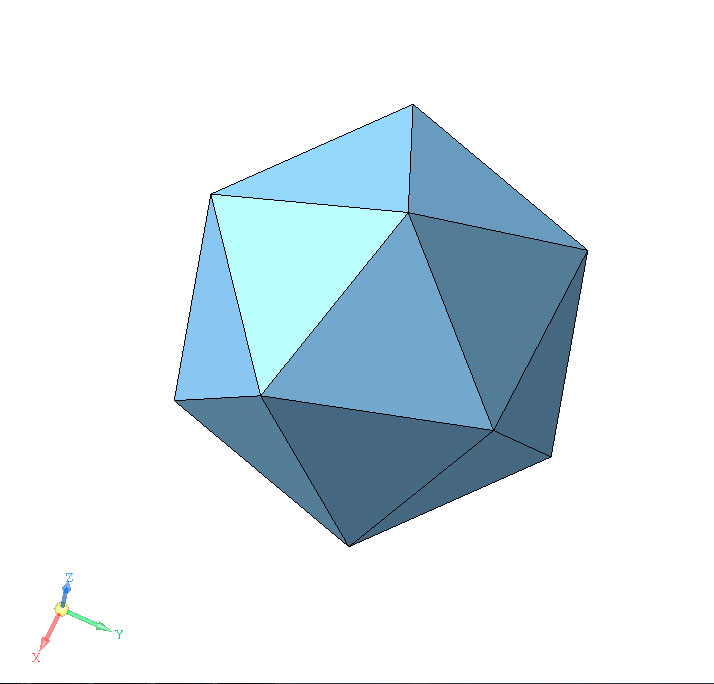 3D модель Икосаэдр. Правильтный многогранник.