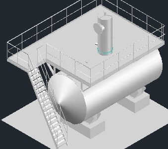 3D модель Установка вакуумной деаэрации производительностью 25т/ч