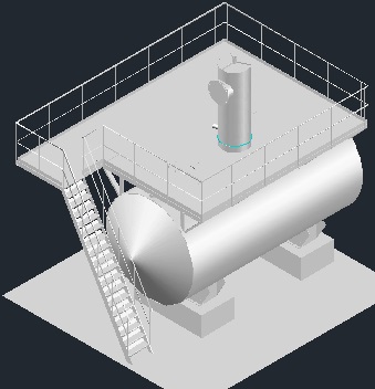 3D модель Установка вакуумной деаэрации производительностью 25т/ч