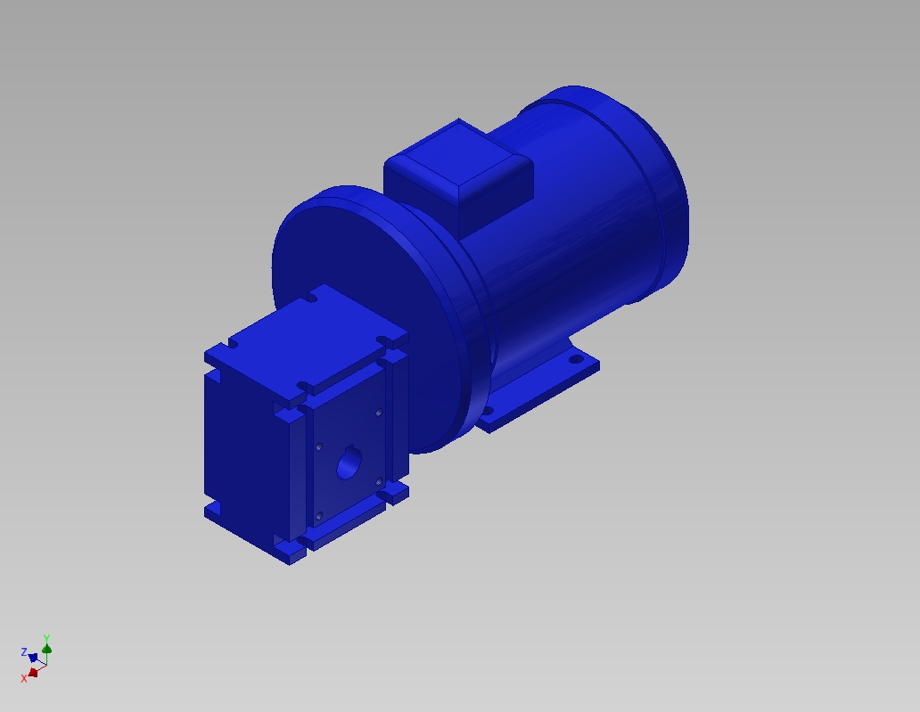 3D модель АИР 71А6у2 + редуктор