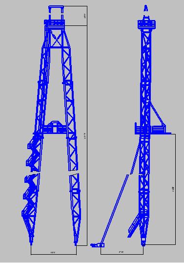 Чертеж А-образная вышка стационарной буровой установки