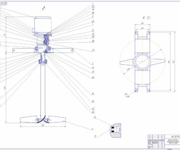 Чертеж Перемешиватель бурового раствора ПБРТ 75-1500
