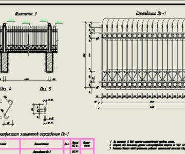 Чертеж Кованное ограждение территории