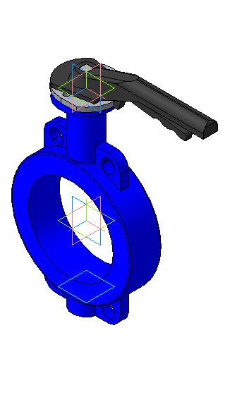 3D модель Поворный дисковый затвор Ду150, Ду125, Ду150