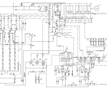 Чертеж Развернутая тепловая схема турбины К-500-240