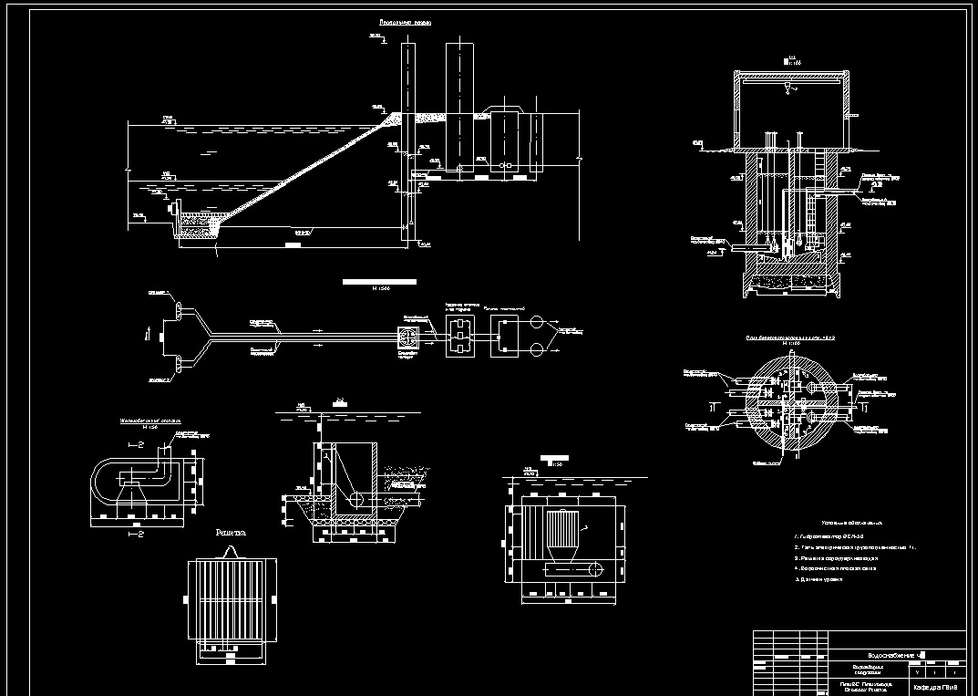Чертеж Проектирование водозаборных сооружений из поверхностного источника