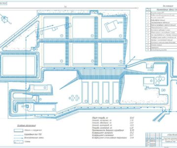Чертеж Генеральный план очистных сооружений свинокомплекса