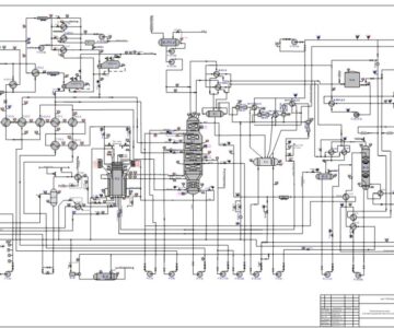 Чертеж Технологическая схема установки вакуумной перегонки мазута