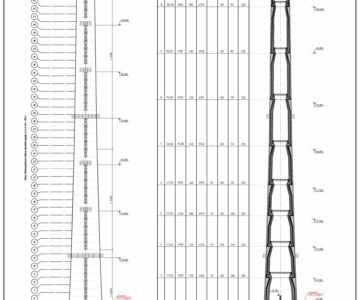 Чертеж Чертеж железобетонной дымовой трубы H=120 м D=4,6 м