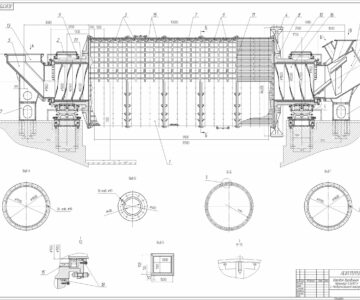 Чертеж Шаровая барабанная мельница 4,6х10м