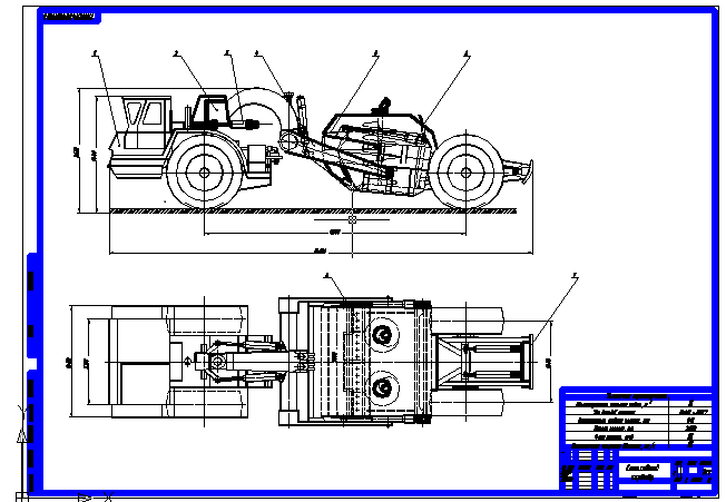 Чертеж Самоходный скрепер МоАЗ-6007