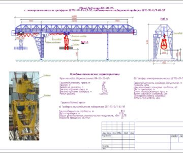 Чертеж Кран козловой двухконсольный КК 20-26